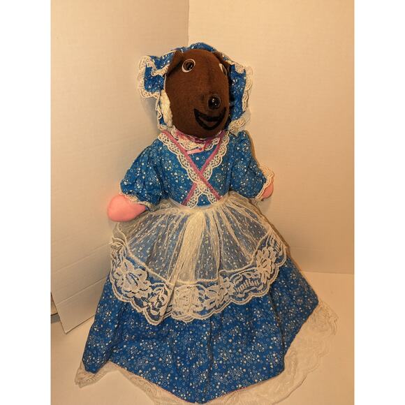 Vintage 21" Celluloid Masked Face Little Red Riding Hood Topsy Turvy Doll - Picture 3 of 8